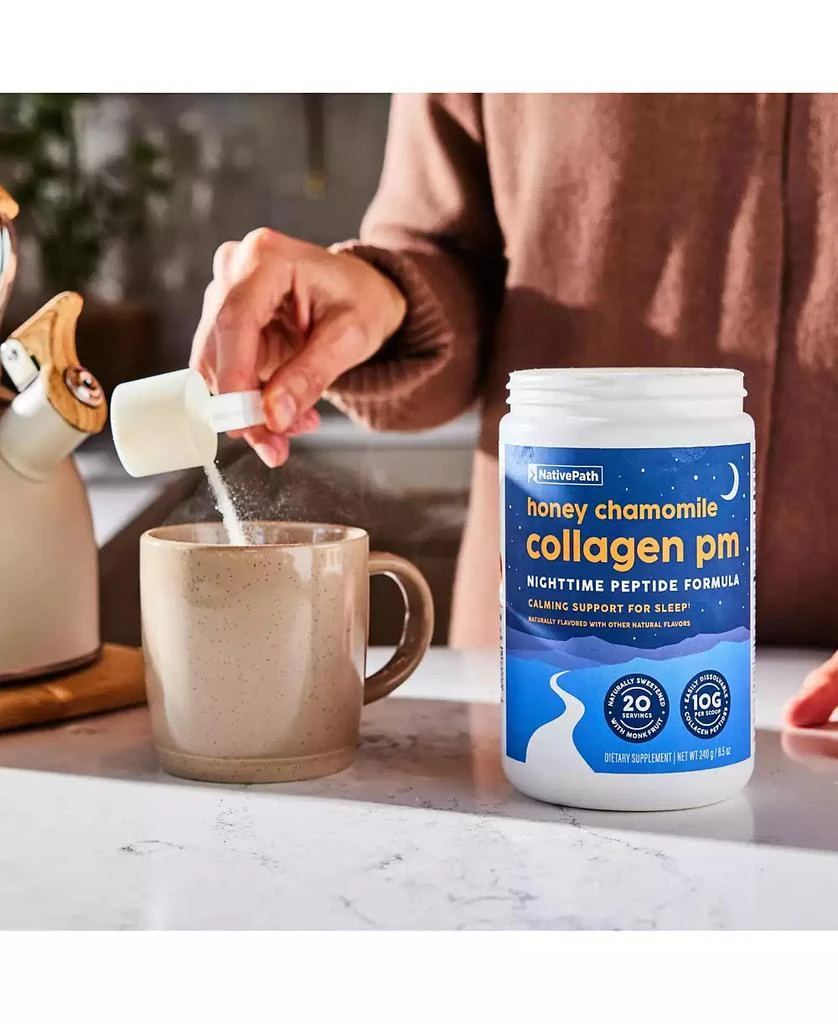 NativePath Collagen PM - Honey Chamomile Nighttime Collagen Peptides Powder with Magnesium, GABA, L-Theanine and Melatonin - 20 Servings 3