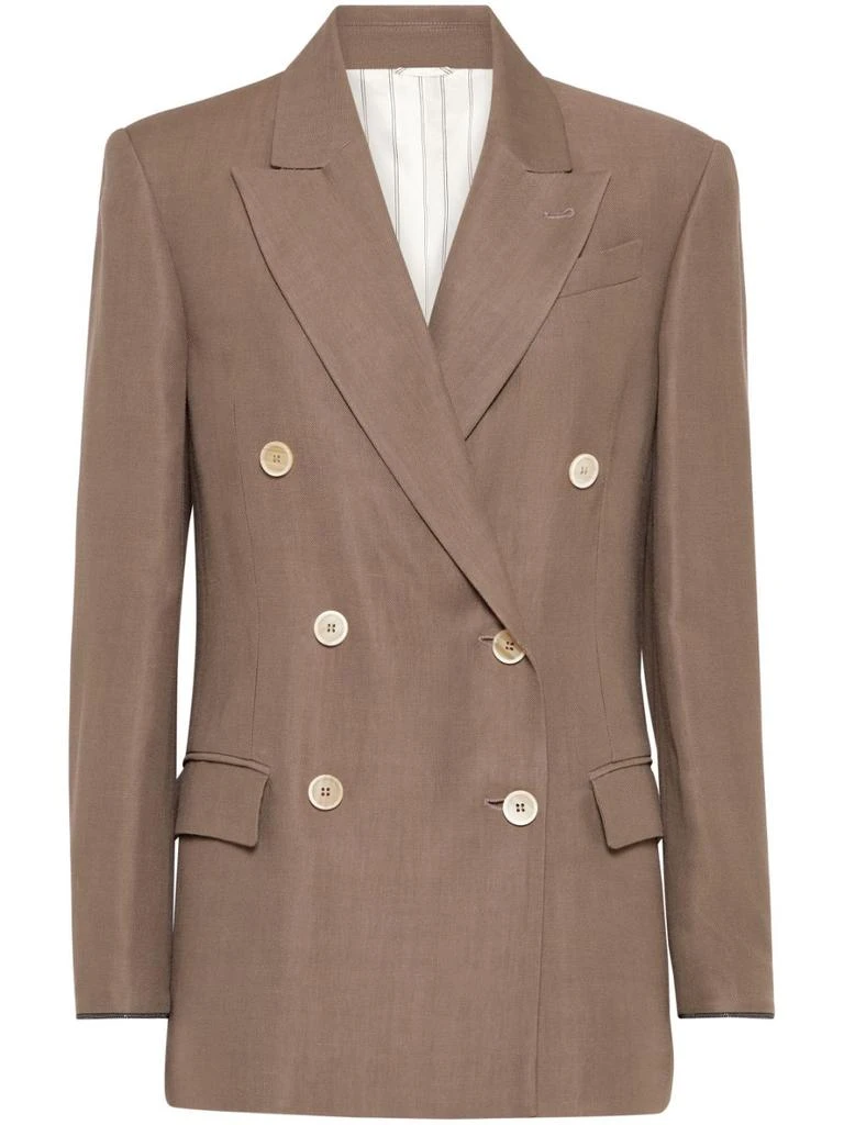 Brunello Cucinelli LINEN BLEND DOUBLE-BREASTED JACKET 1