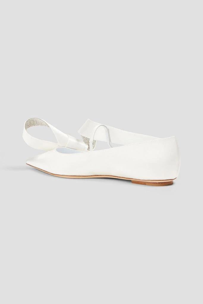 AREA Marquise embellished satin point-toe flats 3