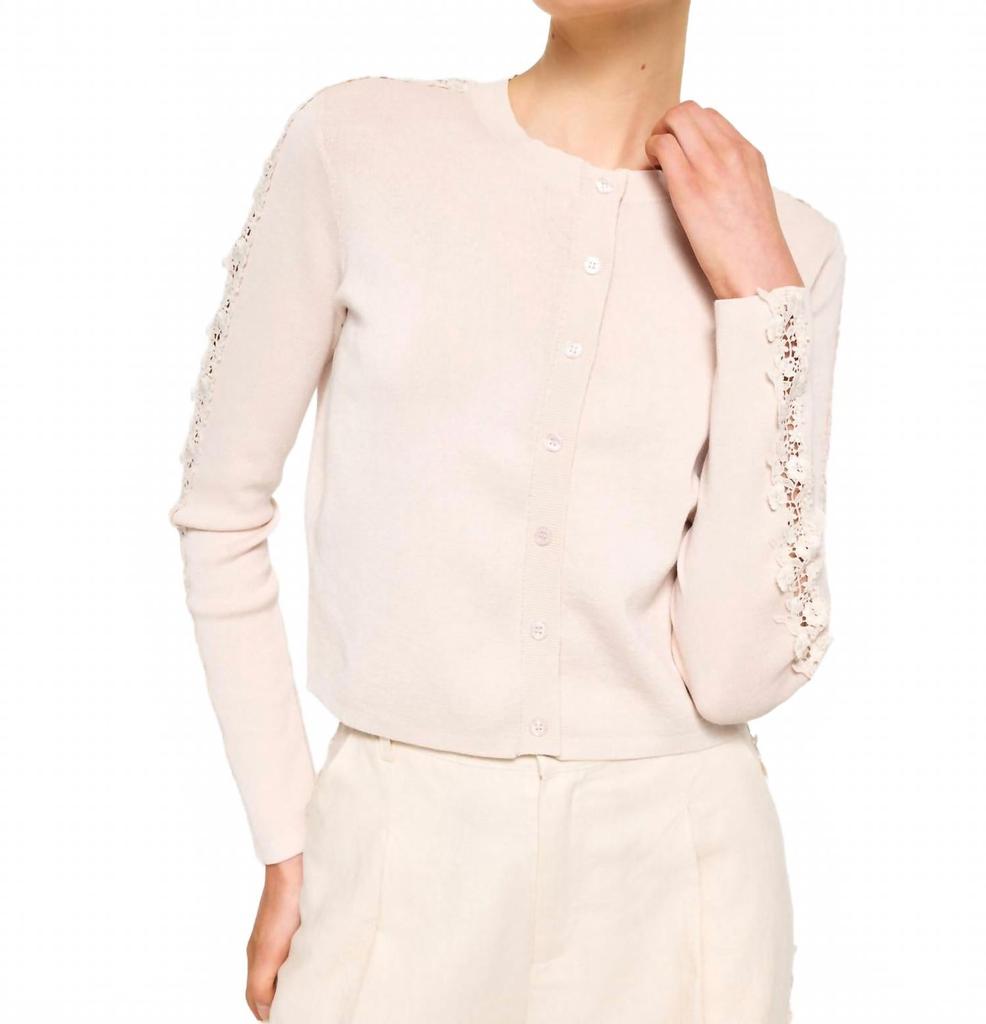 CAMI NYC Garcia Crewneck Cardigan In Bone