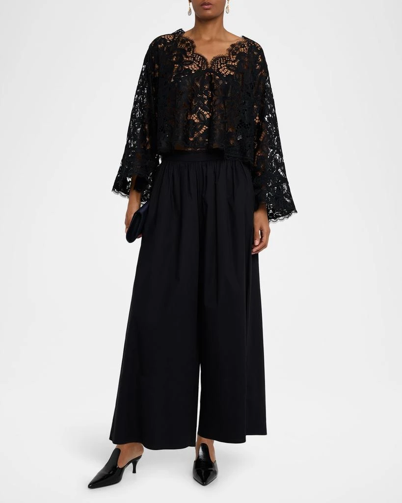 Dorothee Schumacher Lacy Dream Cropped Flare-Sleeve Blouse 2