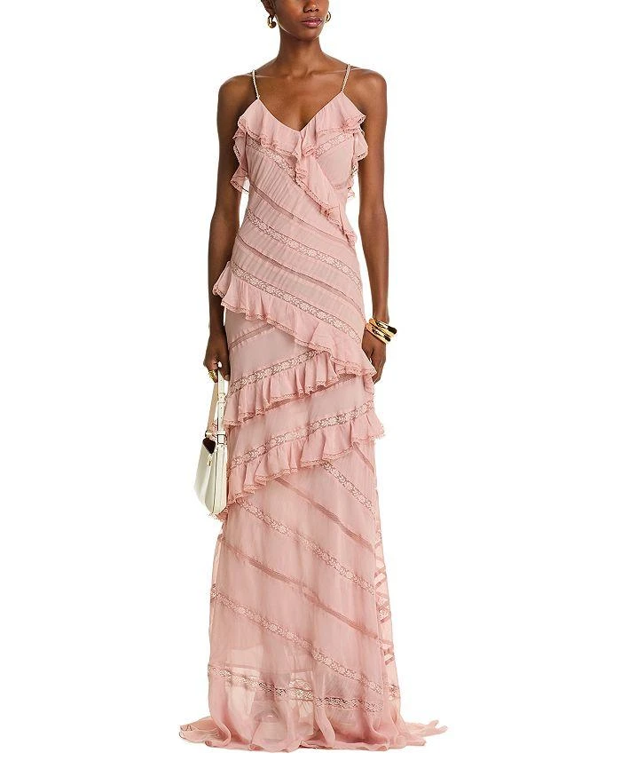 louie flowy dress 3D Lace Appliqué Bridal Dress Deep V Neck sexy A-Line Wedding Gown Bea –  Msikoods Official Store