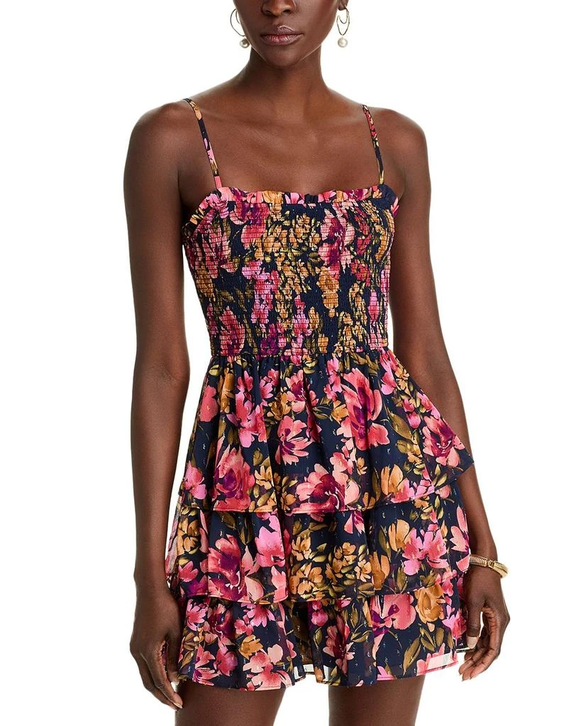 AQUA Floral Skirt Dress - Exclusive 1