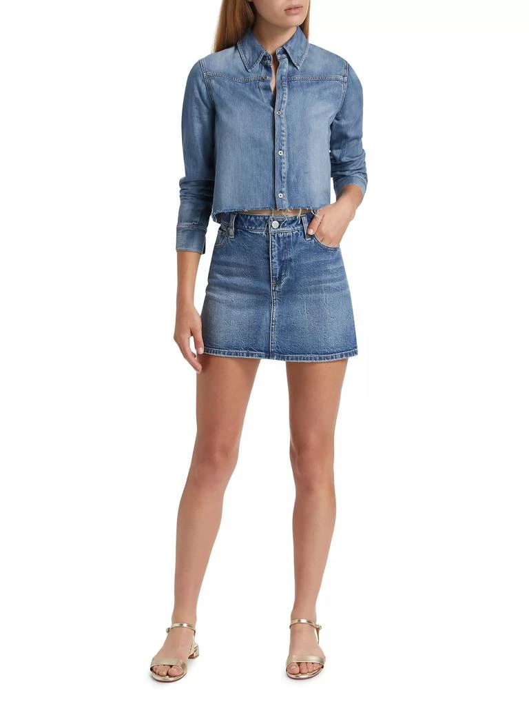 Alice + Olivia Cut-Off Cropped Denim Shirt 2