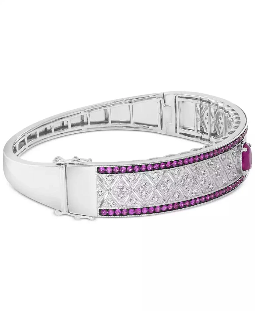 Effy EFFY® Ruby (1-7/8 ct. t.w.) & Diamond (1 ct. t.w.) Filigree Bangle Bracelet in Sterling Silver 3