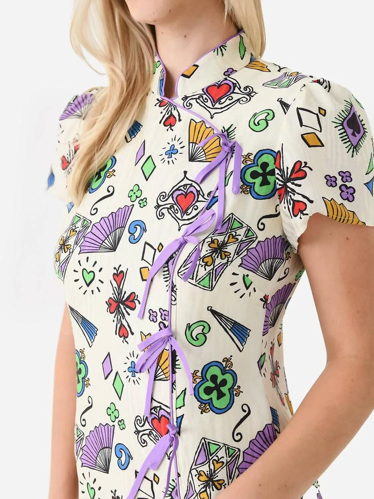 Kitri Leia Midi Dress In Ice Playing Cards 3