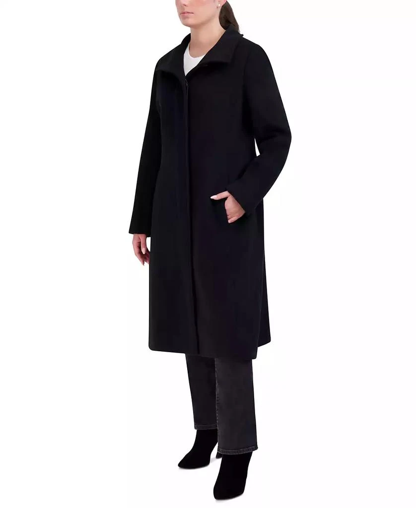 Cole Haan Womens Stand-Collar Single-Breasted Wool Blend Coat 3