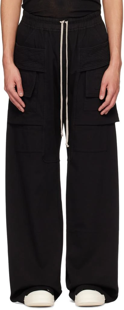 Rick Owens Black Creatch Wide Cargo Pants 1