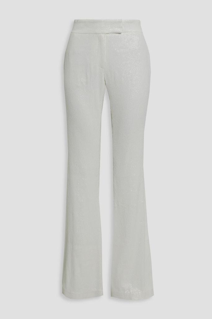 Rachel Zoe Faille-paneled sequined woven wide-leg pants