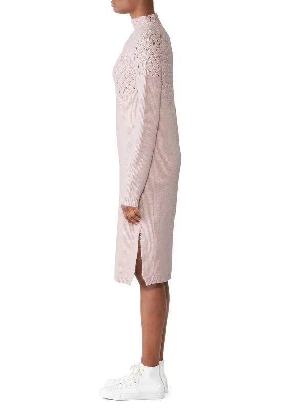 Elliatt Open Knit Mock Turtleneck Sweater Dress 3