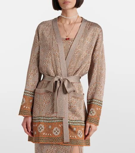 Valentino Jacquard lamé wrap cardigan 7