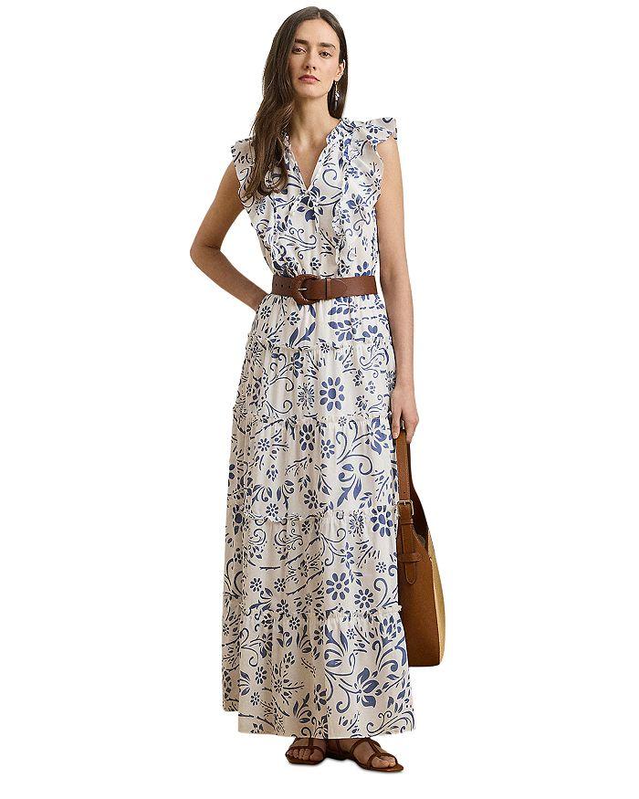 Ralph Lauren Floral Cotton Voile Tiered Maxi Dress