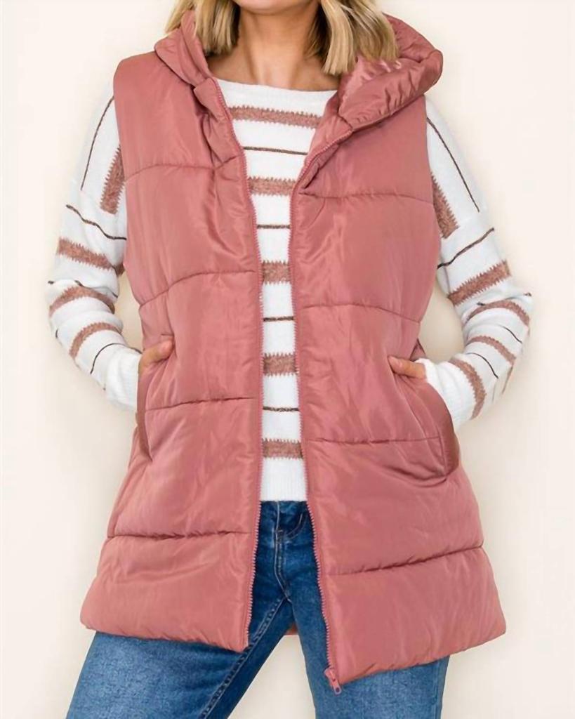 Howdy Hanny Zip Up Quilted Vest In Rust - Gilets - Compare Prices