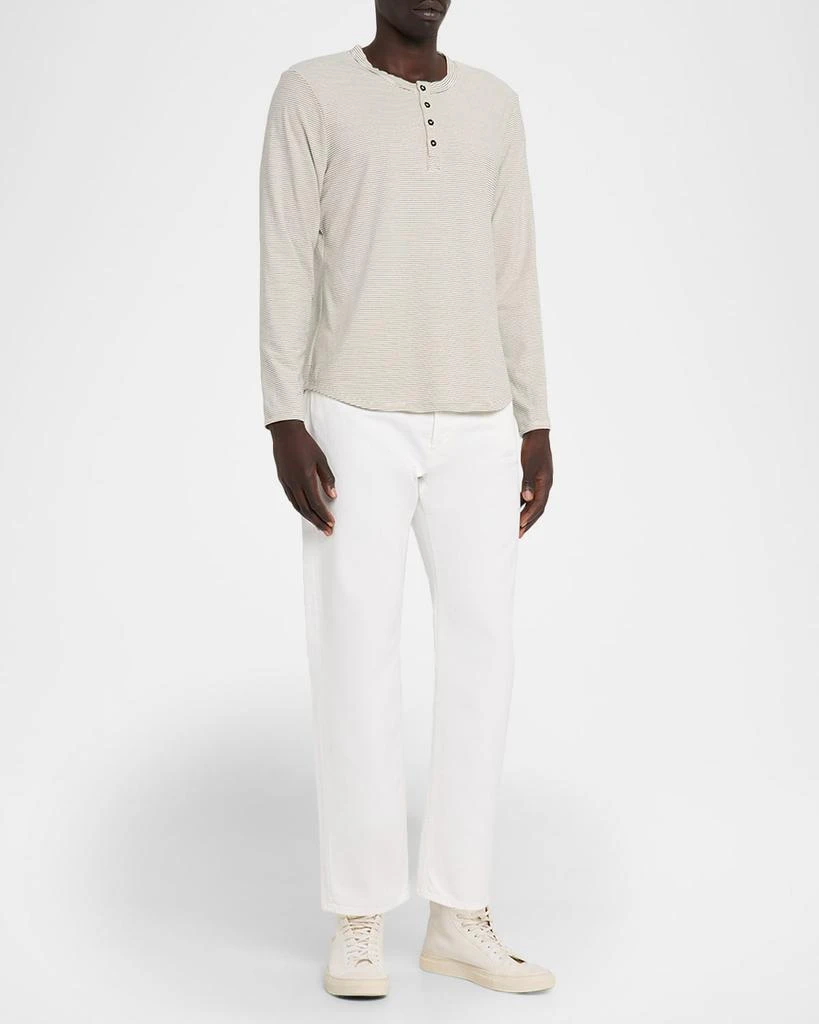 MONFRÈRE Men's Hairline Stripe Long-Sleeve Henley T-Shirt 2