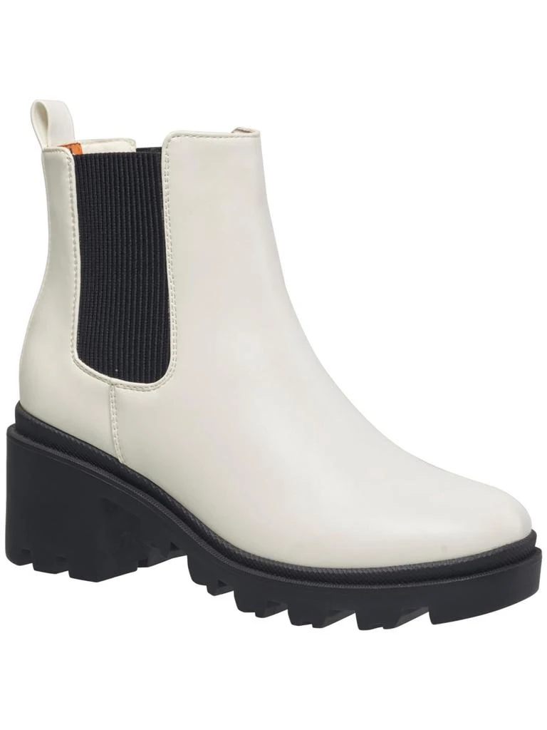 French Connection Womens Faux Leather Lugged Sole Chelsea Boots 2