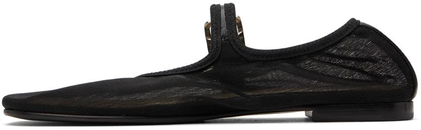 Sandy Liang SSENSE Exclusive Black Mary Jane Mesh Ballerina Flats 3