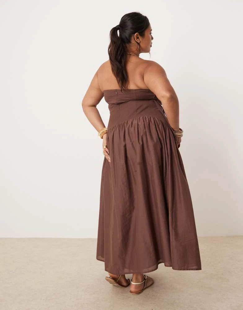 ASOS DESIGN Curve dropped waist bandeau maxi dress with lace up side detail in chocolate On Sale Now with Up to 60% Off | Discover Exclusive Deals & Savings at BeyondStyle ASOS DESIGN Curve dropped waist bandeau maxi dress with lace up side detail in chocolate On Sale Now with Up to 60% Off | Discover Exclusive Deals & Savings at BeyondStyle