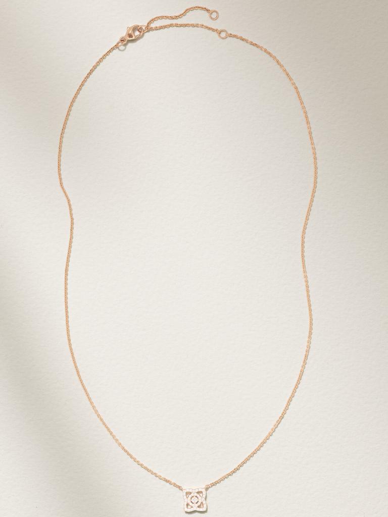 De Beers Enchanted Lotus 18k 玫瑰金钻石项链