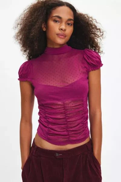Kimchi Blue Kimchi Blue Key To My Heart Swiss Dotted Sheer Mesh Top 5