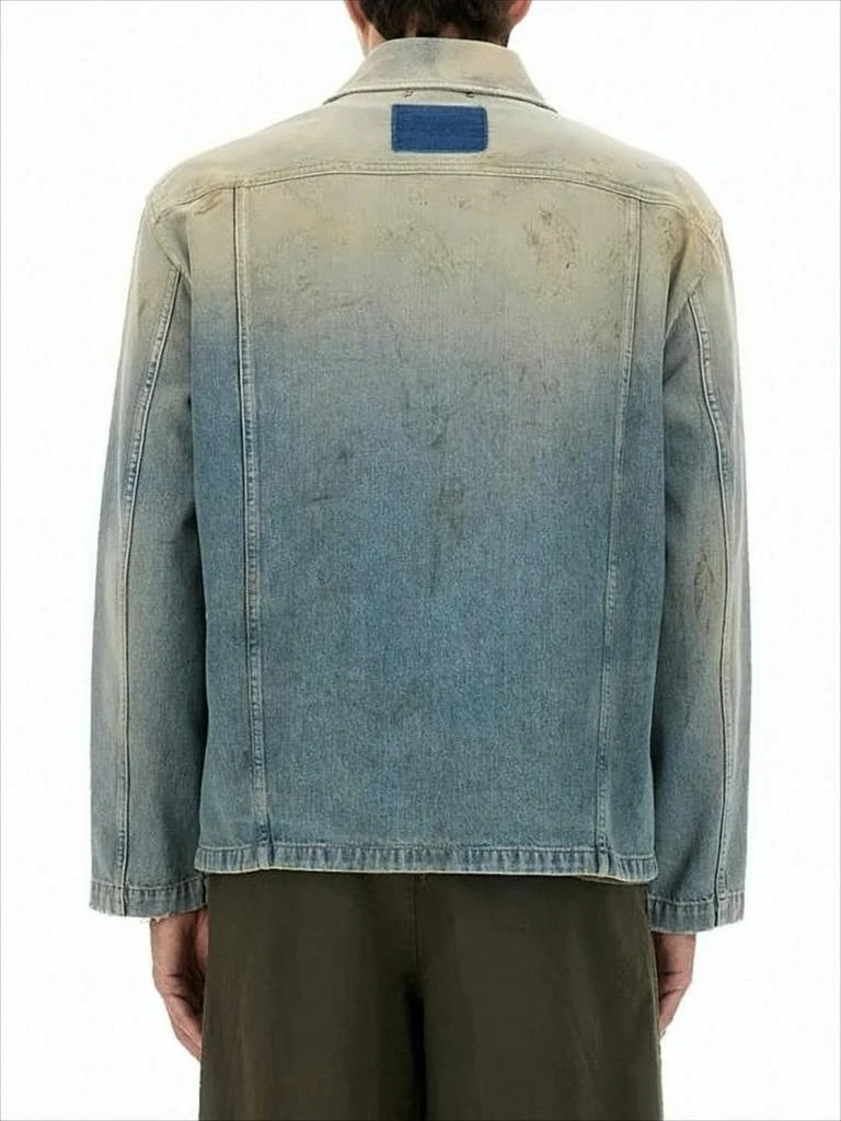 Golden Goose Distressed Blue Denim Jacket with Classic Collar 3