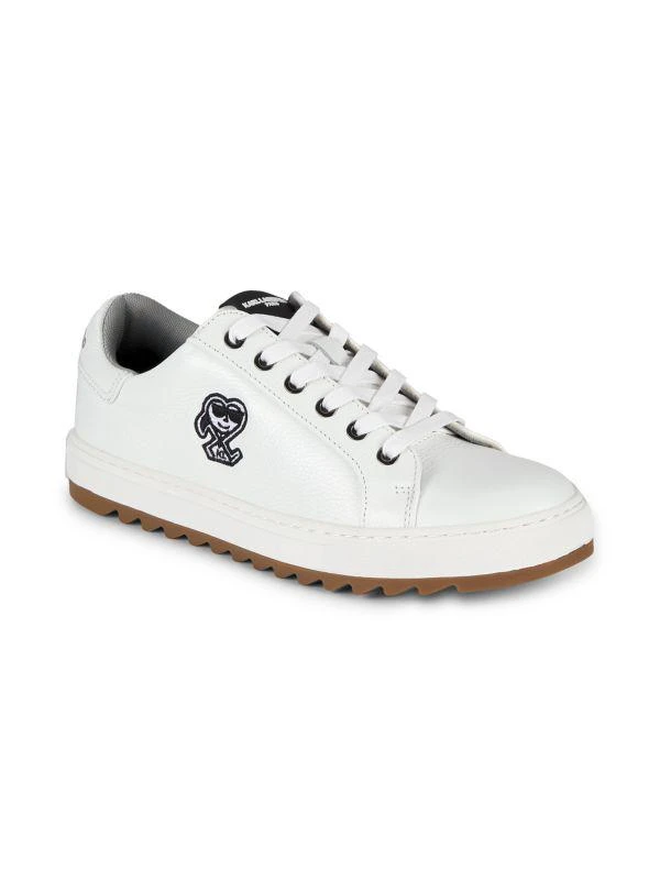Karl Lagerfeld Paris Low-Top Leather Sawtooth Sneakers 2