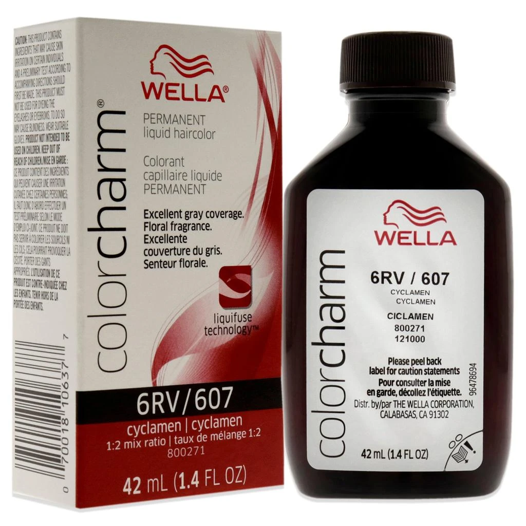 Wella Color Charm Permanent Liquid Haircolor - 607 6RV Cyclamen by  for Unisex - 1.4 oz Hair Color 3