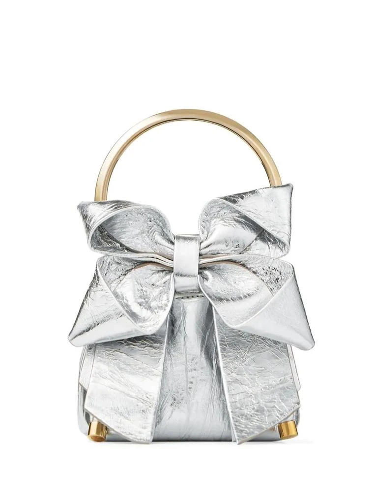 Jimmy Choo VINTAGE SILVER MICRO BONBON BAG WITH BOW 2