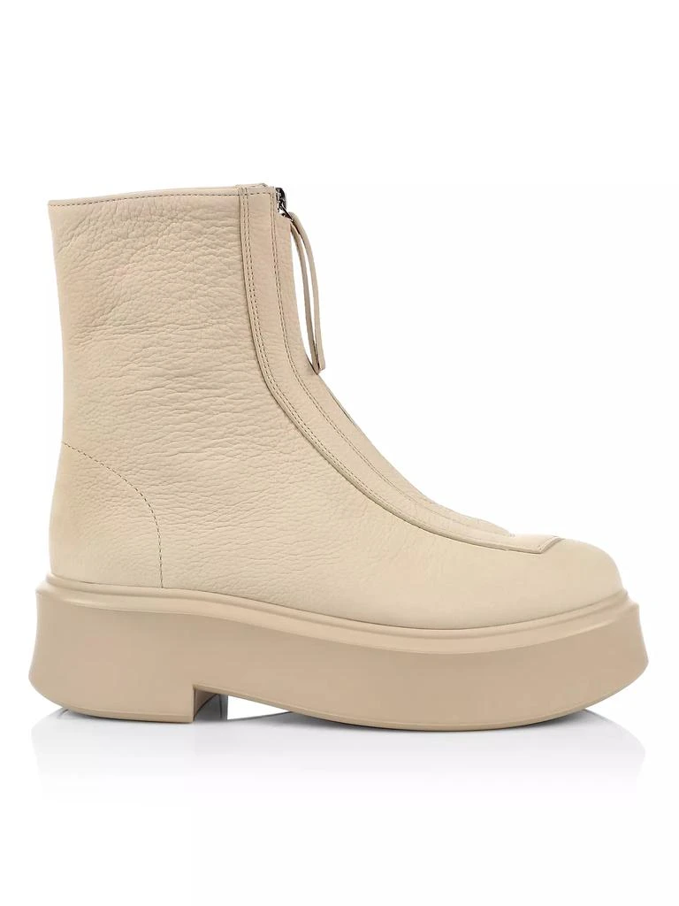 The Row Leather Zip Platform Booties 1