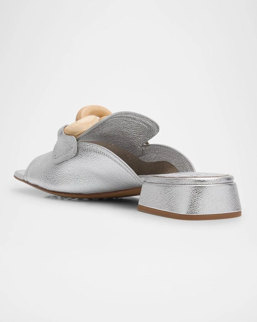 Pedro Garcia Enna Metallic Leather Chain Loafer Mules 4