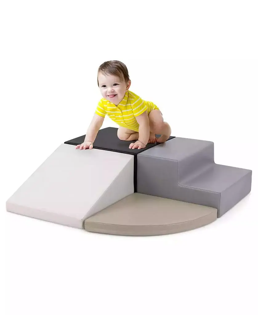 Mecale 4-Piece Climb and Crawl Foam Block Play Set for Infant Baby