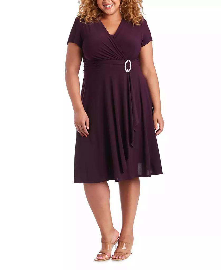R & M Richards Plus Size Cascade Dress