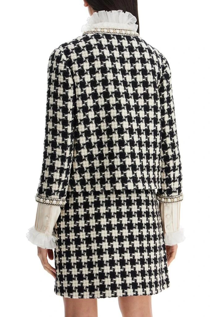 Valentino embroidered jacket in damier light tweed 3