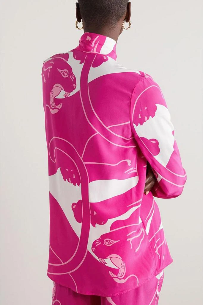 Valentino Tie-detailed printed silk crepe de chine blouse 3