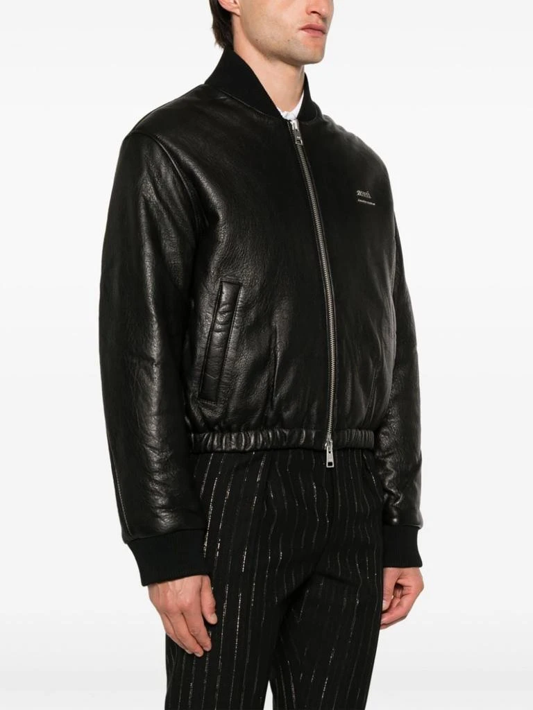 AMI Collarless Black Calf Leather Jacket 3