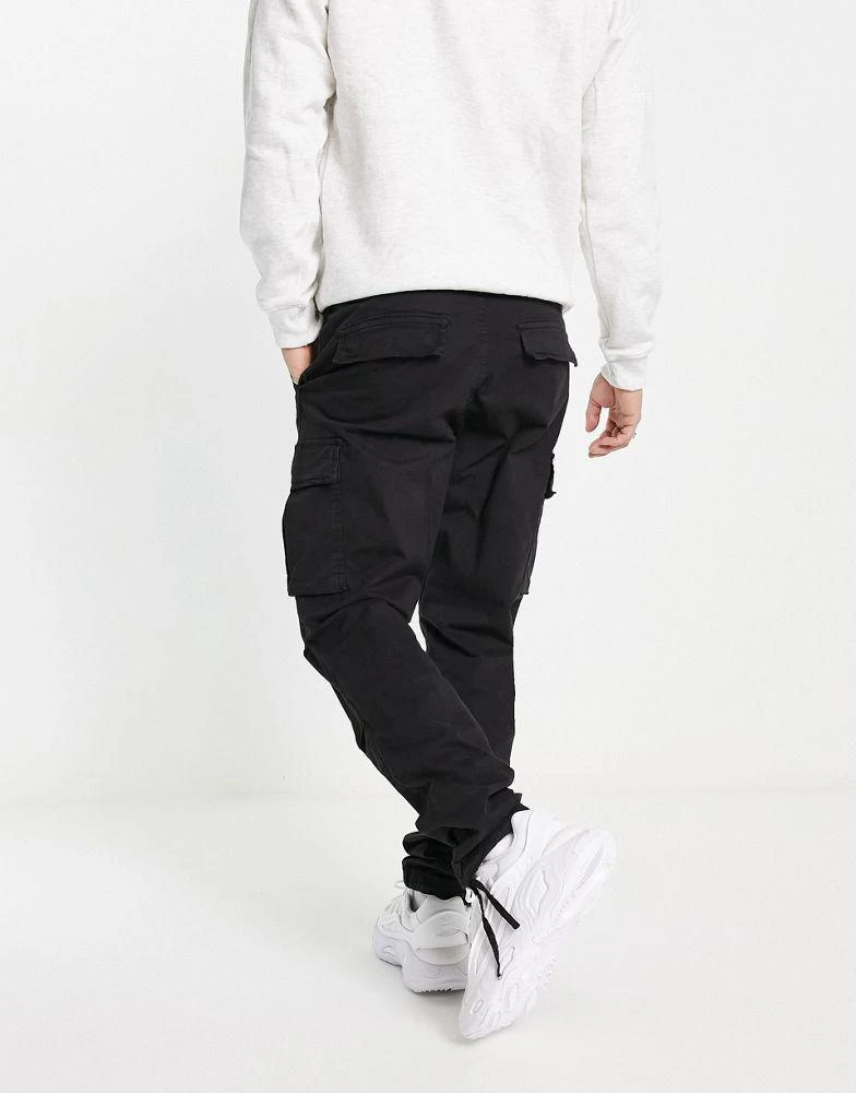 Jack 
Jones Jack 
Jones Intelligence tapered fit washed cargo trouser in black 2