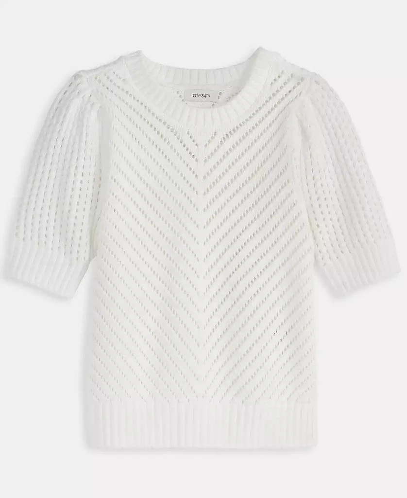 On 34th Women's Diagonal-Knit Puff-Sleeve Sweater, Exclusively at Macy's 5
