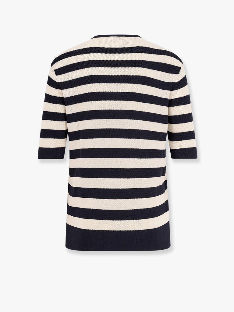 LANEUS Striped knitted cotton sweater