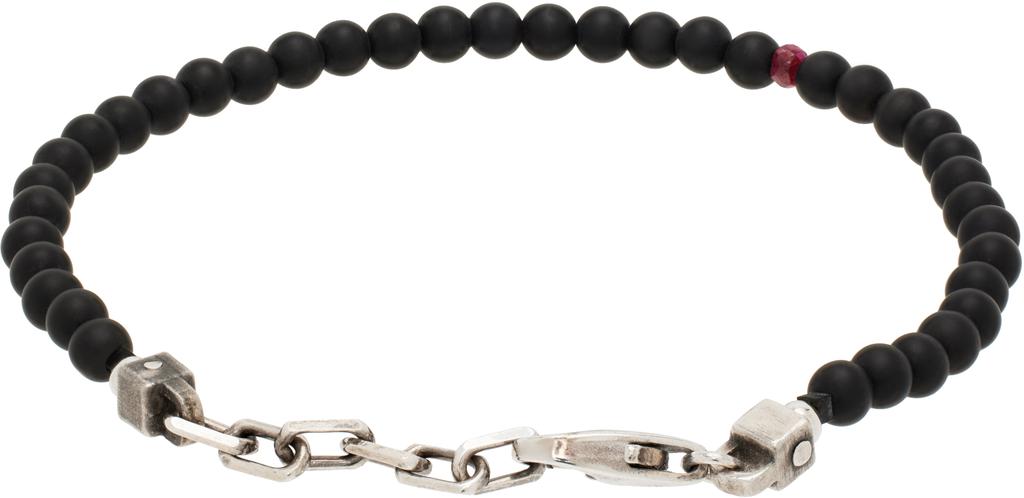 Title of Work Black Beaded Onyx Stones Bracelet
