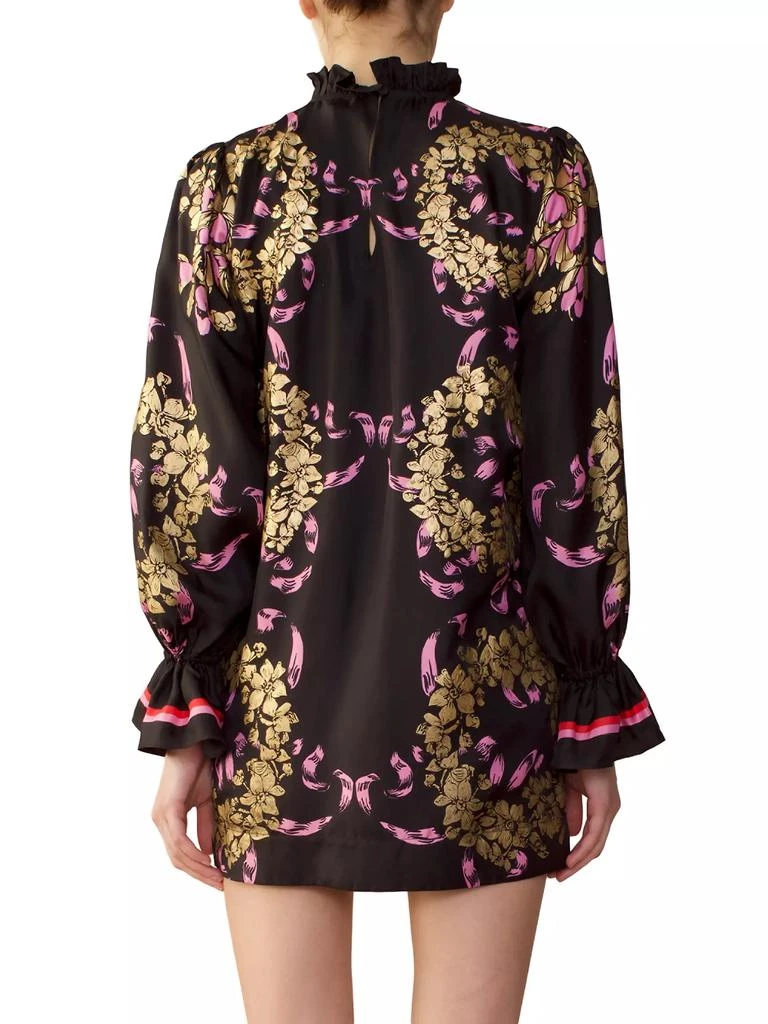 Cynthia Rowley Floral Silk Long-Sleeve Minidress 3