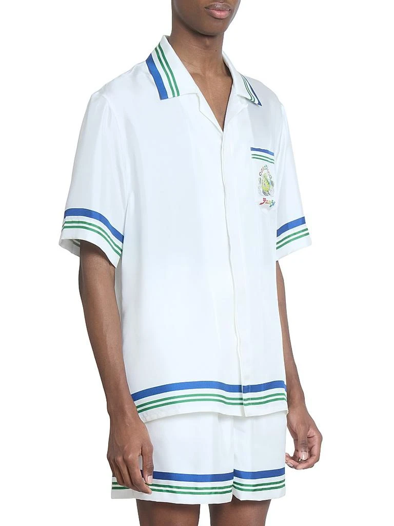 Casablanca Tennis Ball Silk Short-Sleeve Shirt 4