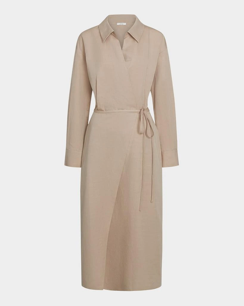 Shop Lato Linen-blend Midi Wrap Dress - Beige - US0 on Sale at BeyondStyle   Get 60% Off Lato Linen-blend Midi Wrap Dress - Beige - US0 with  Limited-Time Flash Deals, Exclusive