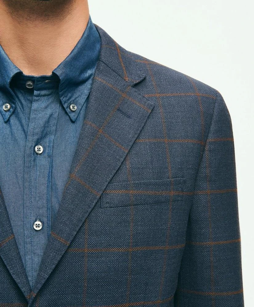 Brooks Brothers Slim Fit  Stretch Wool Hopsack Windowpane Sport Coat 2