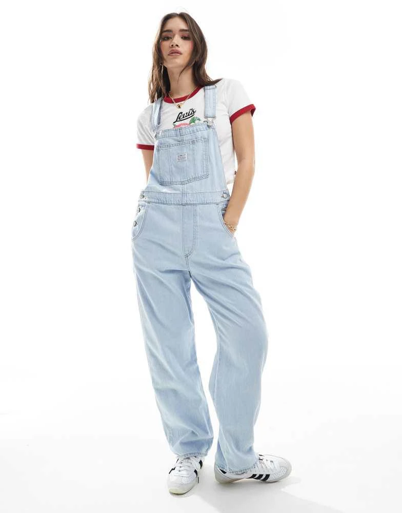 Levi's Levi's lightweight vintage overall dungarees in light wash blue 1