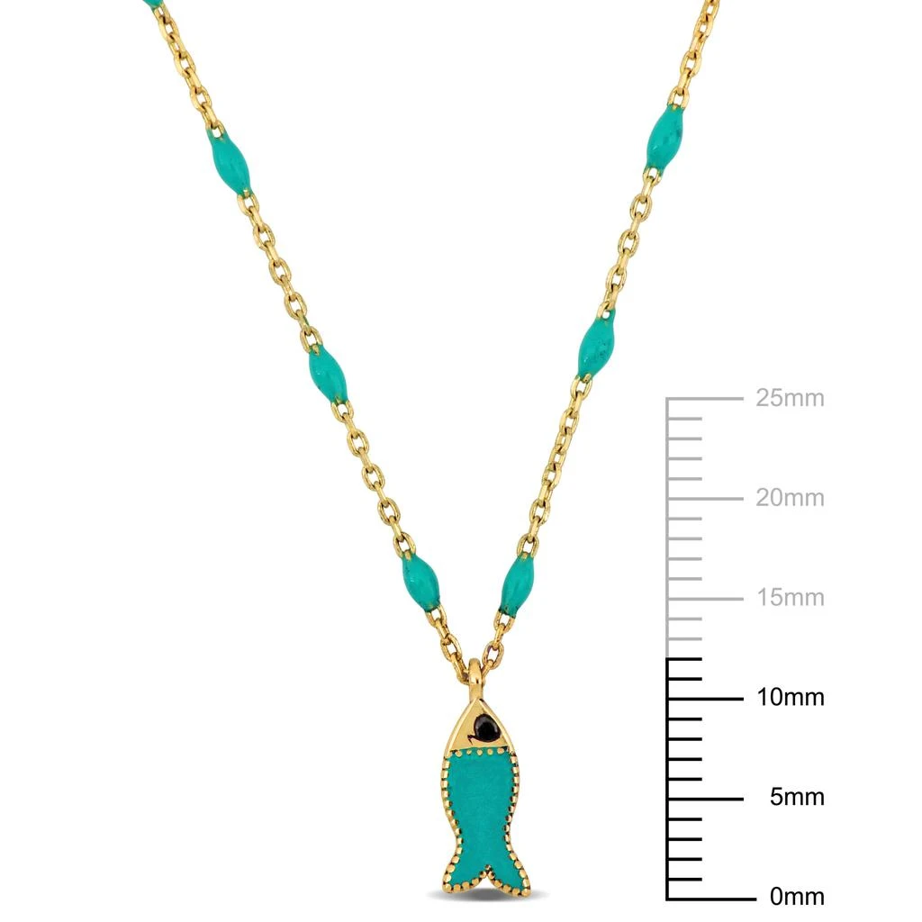 Mimi
Max Womens 14K Yellow Gold Green Enamel Fish Necklace w/ Spring Ring Clasp - 16+2 in. 3