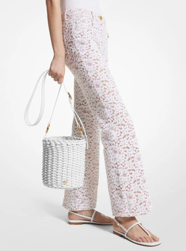 Michael Kors Julie Large Woven Leather Bucket Bag 3