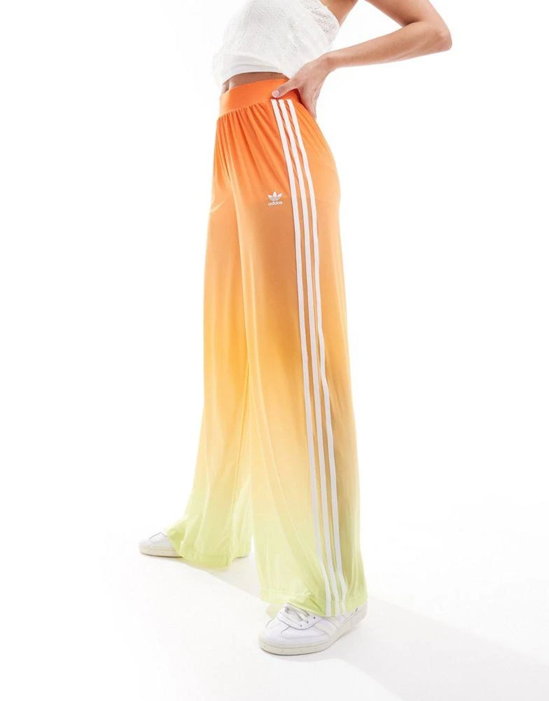 Adidas adidas Originals mesh wide leg trousers in ombre orange 5
