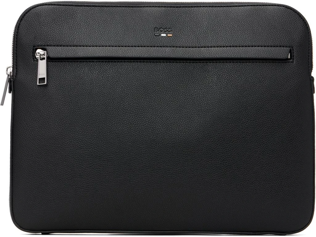 Hugo Boss Black Embossed-Logo Laptop Bag