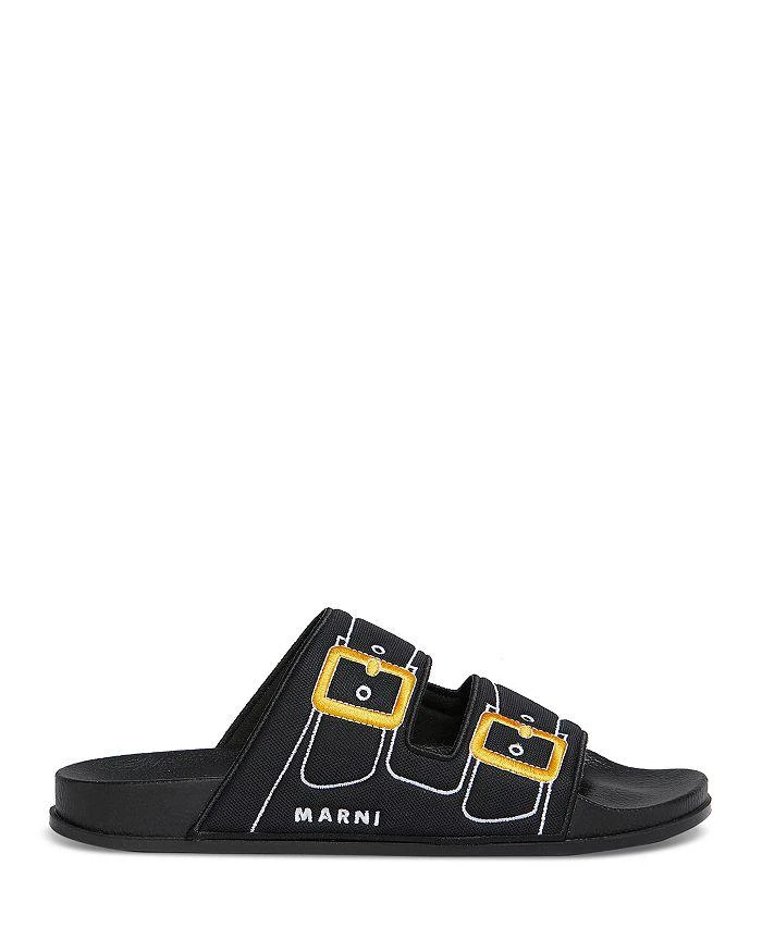 Marni Men's Embroidered Slip On Slide Sandals 1