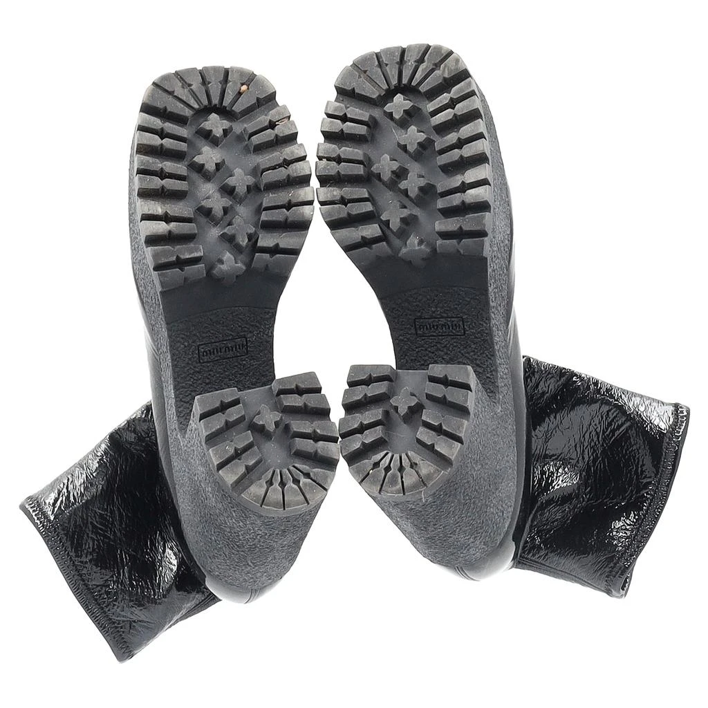 Miu Miu Stretch Platform Boots in Black Naplak Leather 6