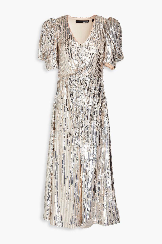 ROTATE Birger Christensen Sequined mesh midi dress